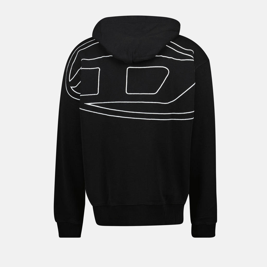 Felpe Hoodie S-Macs-Megoval Diesel Nero Uomo