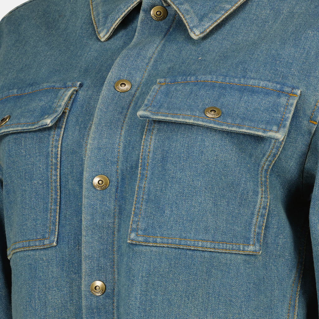 Image of the Burberry Women's Blue Denim Shirt - Spring-Summer 2026 - Detailed View_1