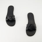 Sapatos abertos Chinelos de Pele Medusa '95 Versace Preto Femme