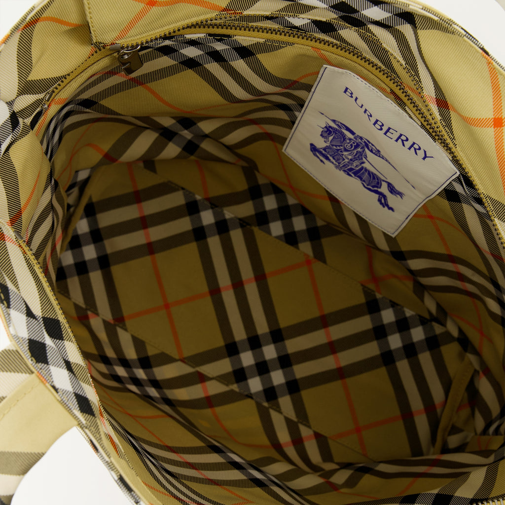 Sacs cabas Cabas à carreaux Check Burberry Beige Homme