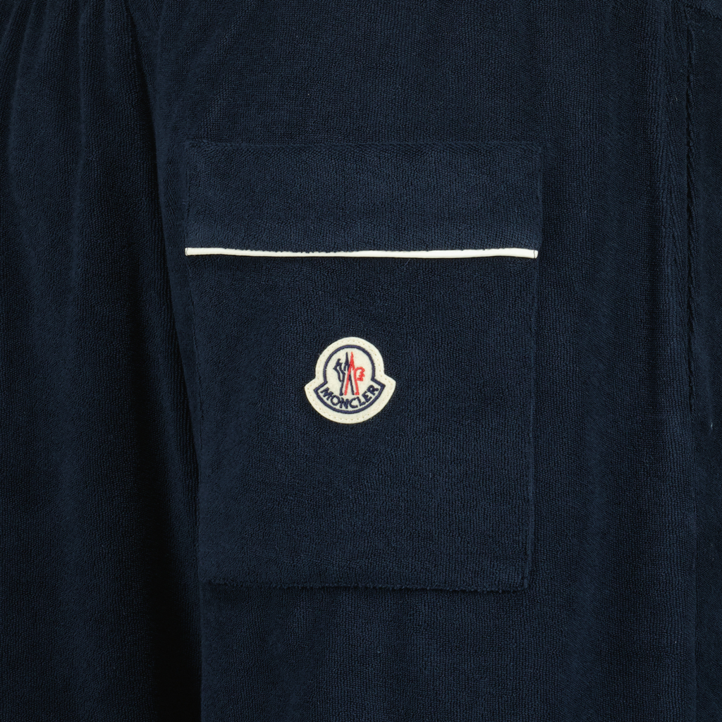 Shorts Calções de Algodão de Toalha Moncler Azul escuro Homme