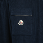 Shorts Pantaloni Corti in Cotone Spugna Moncler Blu scuro Homme