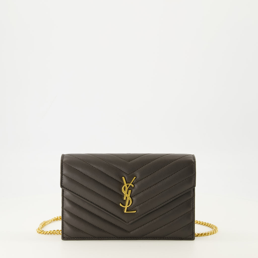 Image of the Saint Laurent Monogram crossbody bag in brown for Women - Spring-Summer 2026 - Front View
