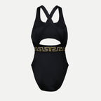 Beachwear Maillot de bain une pièce bordure Greca Versace Noir Femme