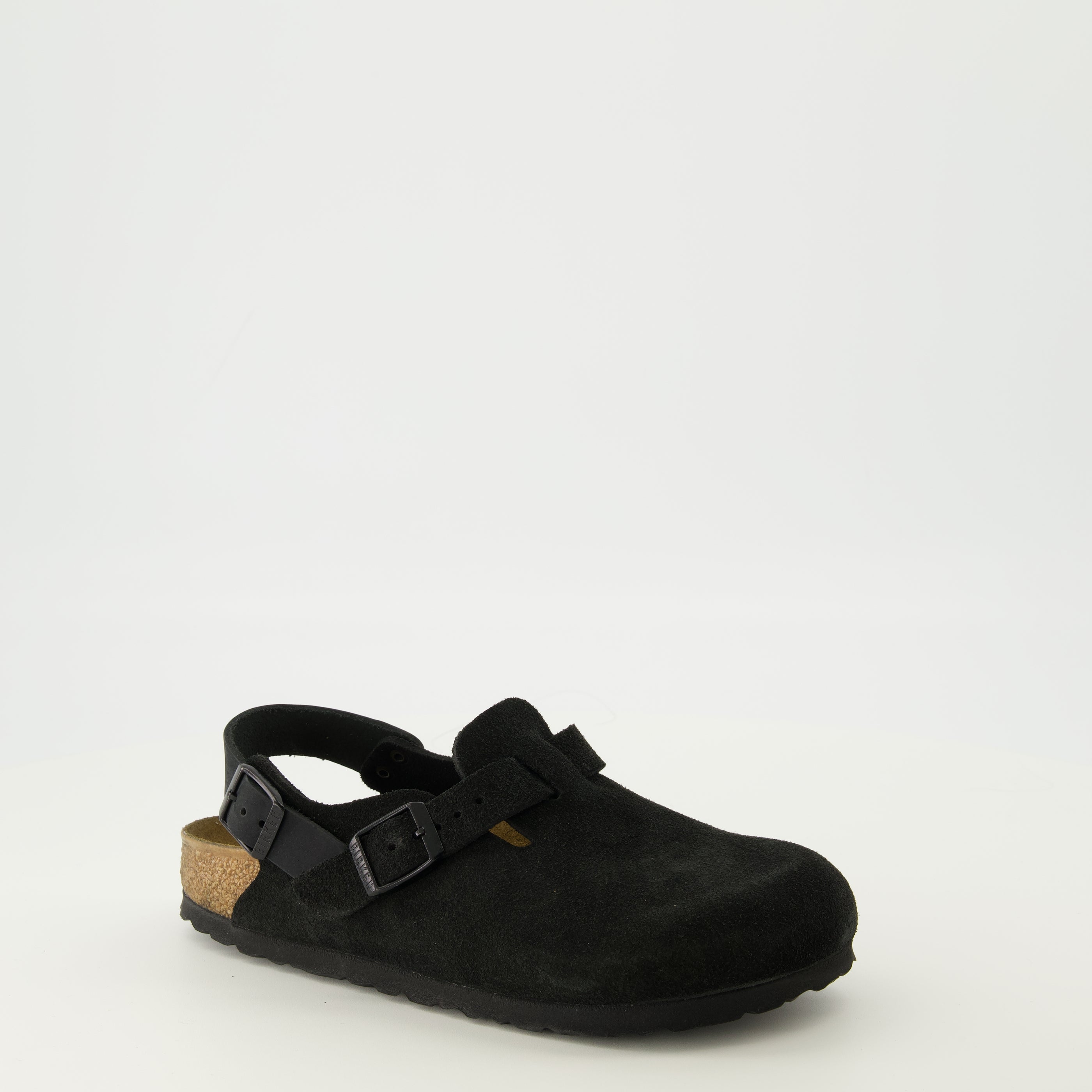 Chaussures ouvertes Mules Tokio en suède noir Birkenstock Noir Unisexe