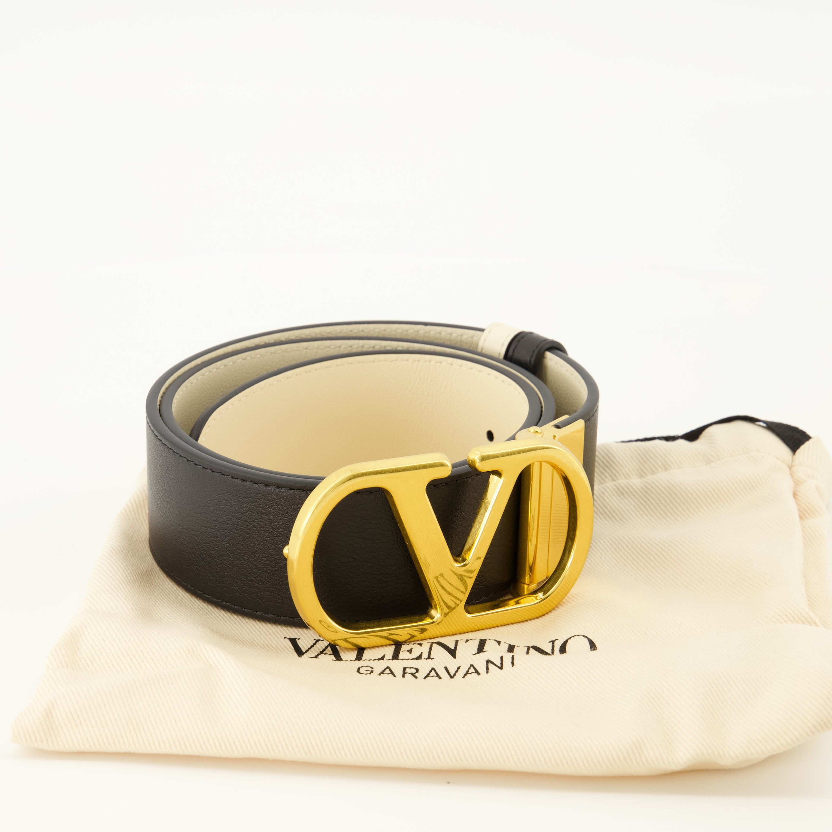 Ceintures Cintura Reversibile VLogo Bianca e Nera 40 mm Valentino Garavani Blanc Femme