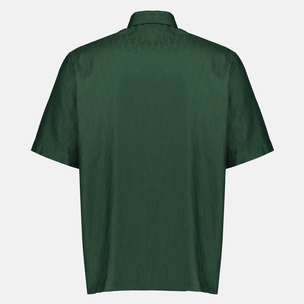 Immagine della camicia Dior Oblique verde in seta del marchio Dior per Uomo - Collezione Primavera-Estate 2026 - Vista Posteriore