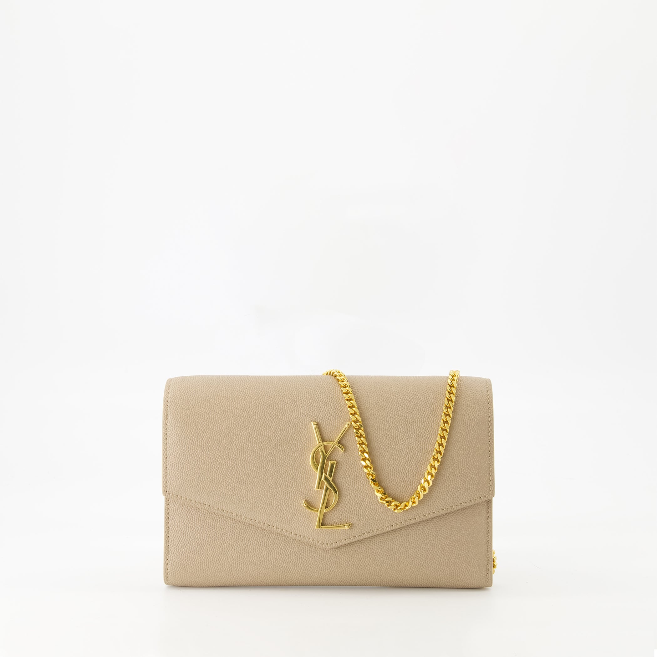 Bolsos bandolera Pochette Uptown con Cadena Saint Laurent Beige Femme