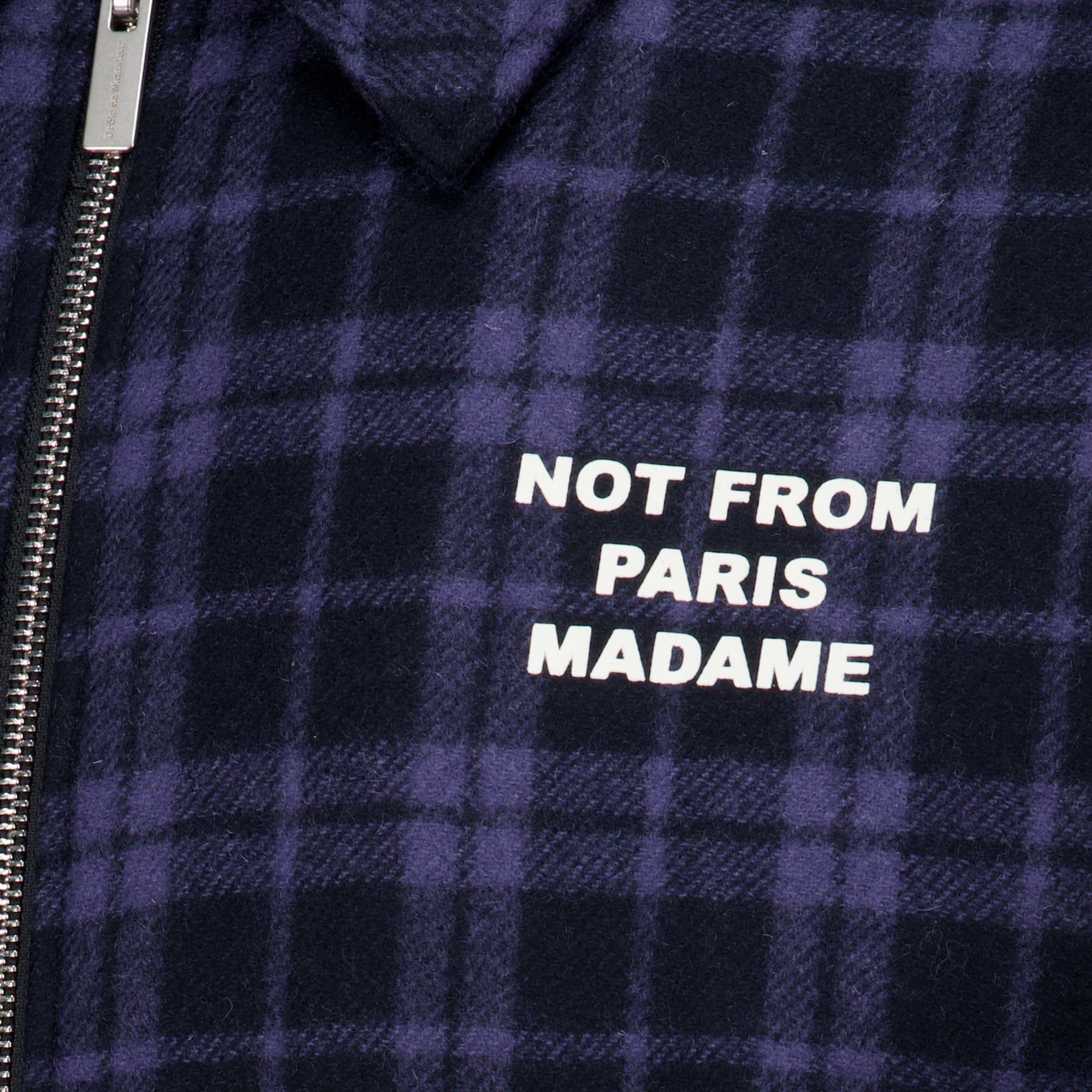 Vestes Veste Slogan Flanelle bleu marine à carreaux Drole De Monsieur Bleu foncé Homme