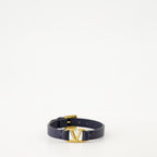 Bijoux Bracelet VLogo en cuir Valentino Garavani Bleu Homme