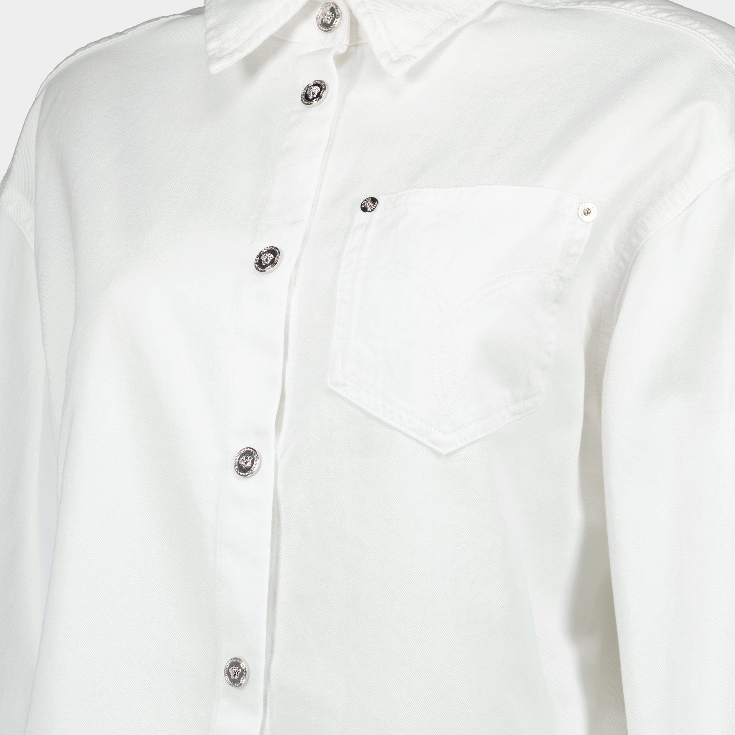 Chemises Chemise en jean blanche Versace Blanc Femme