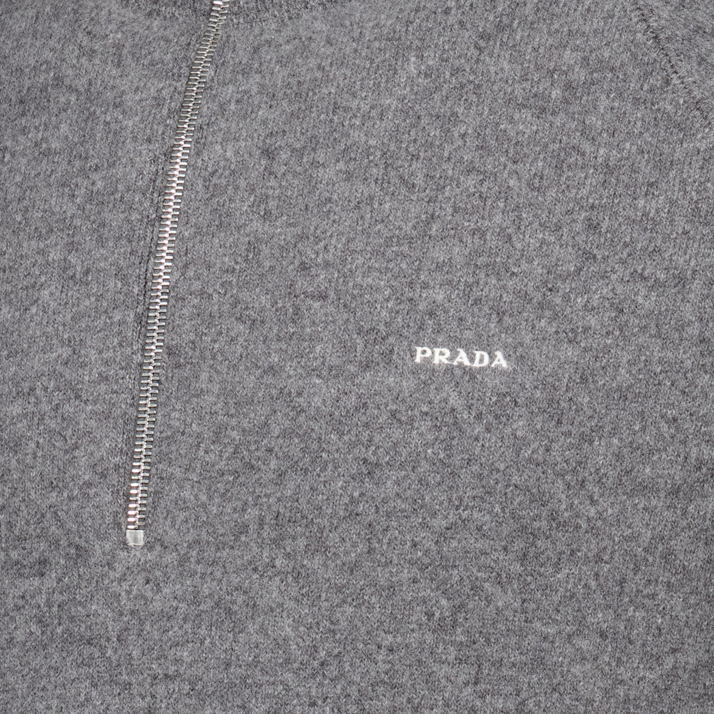 Maille Gray Wool and Cashmere Polo Prada Gris Homme