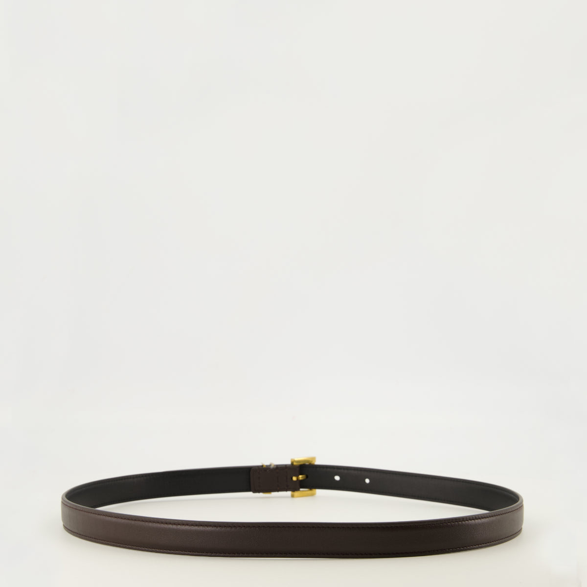 Ceintures Ceinture Cassandre fine en cuir marron Saint Laurent Marron Femme