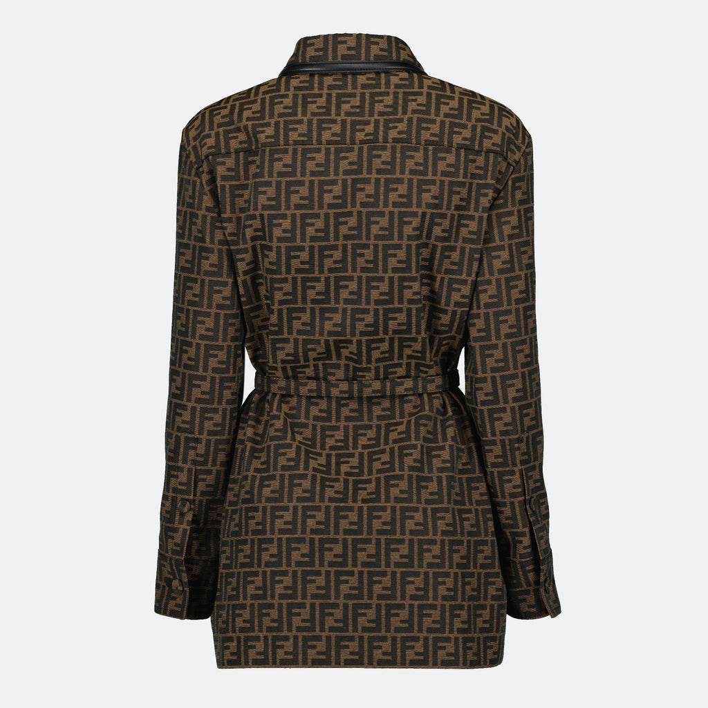 Image de l'article Veste en toile FF marron de la marque Fendi pour Femme - Saison Printemps-Été 2026 - Vue de Dos