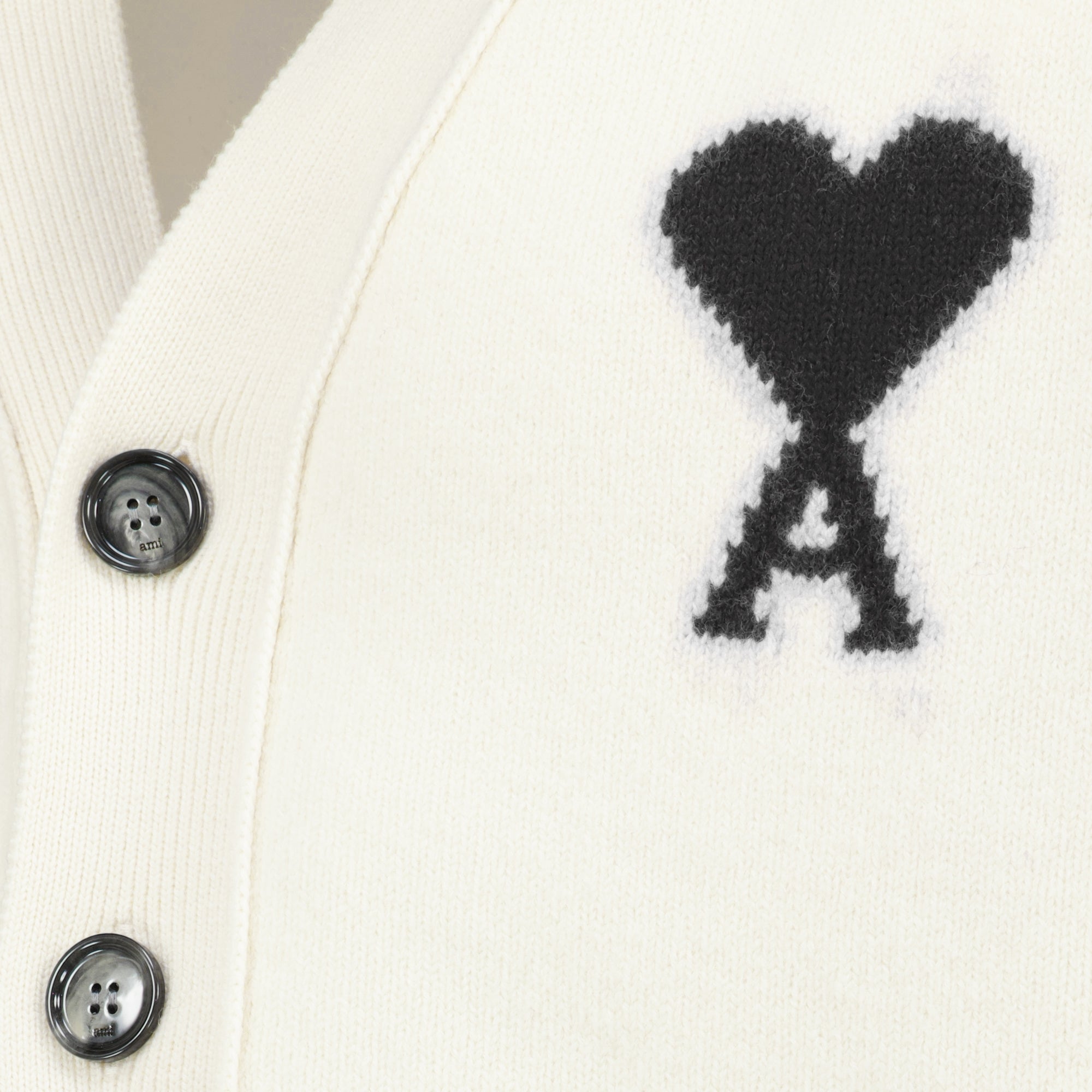 Maille Cardigan AMI de coeur en laine blanc Ami PARIS Blanc Unisexe