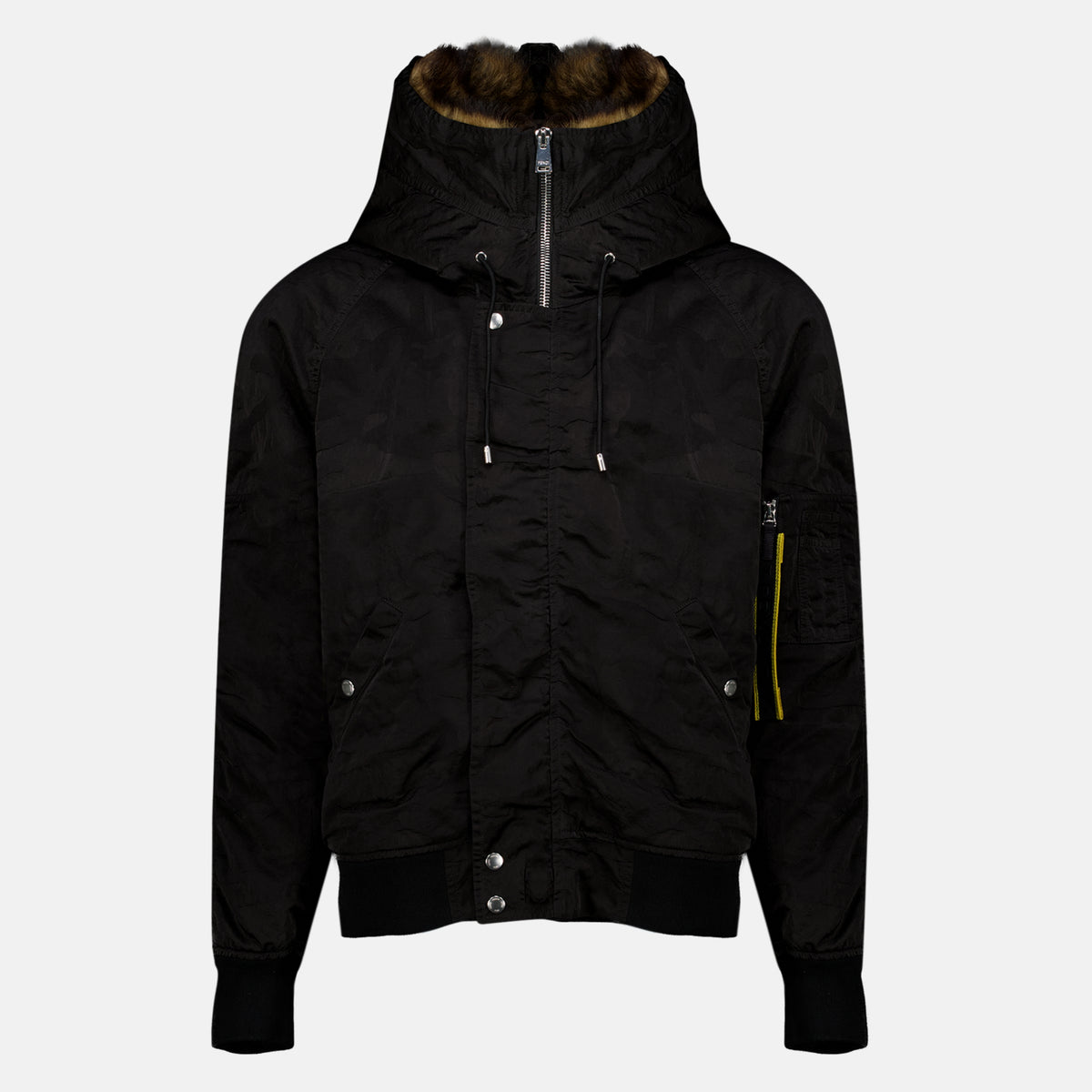Manteaux Blouson bomber en nylon noir Fendi Noir Homme