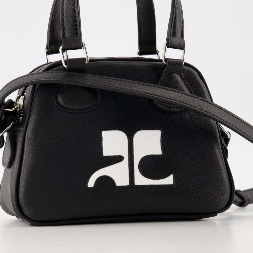 Sacs à main et épaule Mini sac bowling Réédition Courrèges Noir Unisexe