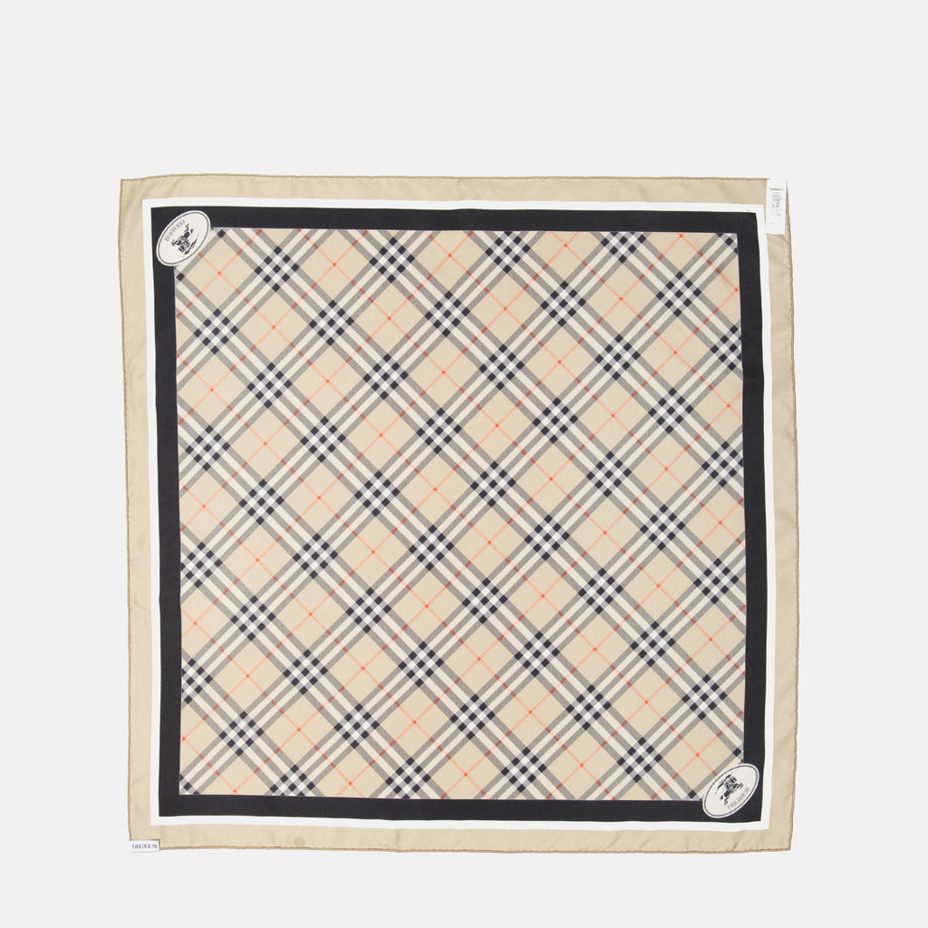Écharpes, foulards et gants Foulard en soie à carreaux Burberry Beige Femme