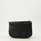 Immagine della borsa 1DR in pelle nera e denim del marchio Diesel per Unisex - Stagione Primavera-Estate 2026 - Vista Frontale