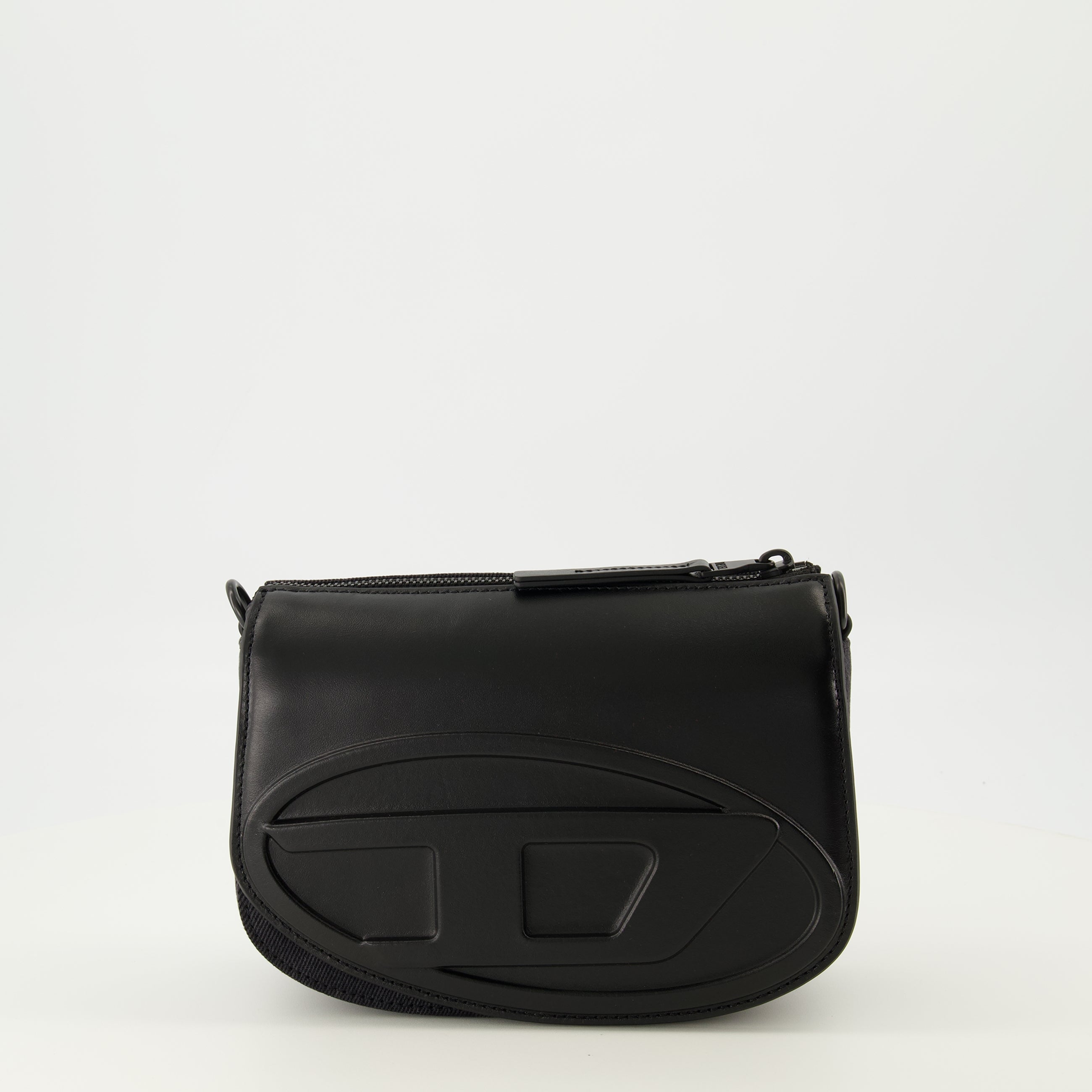 Image de l'article Sac 1DR en cuir et denim noir de la marque Diesel pour Unisex - Saison Printemps-Été 2026 - Vue de Face