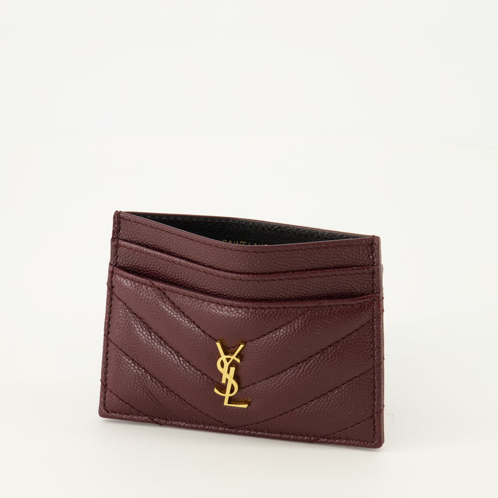 Imagem do porta-cartões Cassandre em couro bordô da marca Saint Laurent para Senhora - Coleção Primavera-Verão 2026 - Vista Detalhada_2