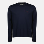 Image of the long-sleeve T-shirt 'Ami de cœur' by Ami PARIS for Unisex - Fall-Winter 2025 - Front View