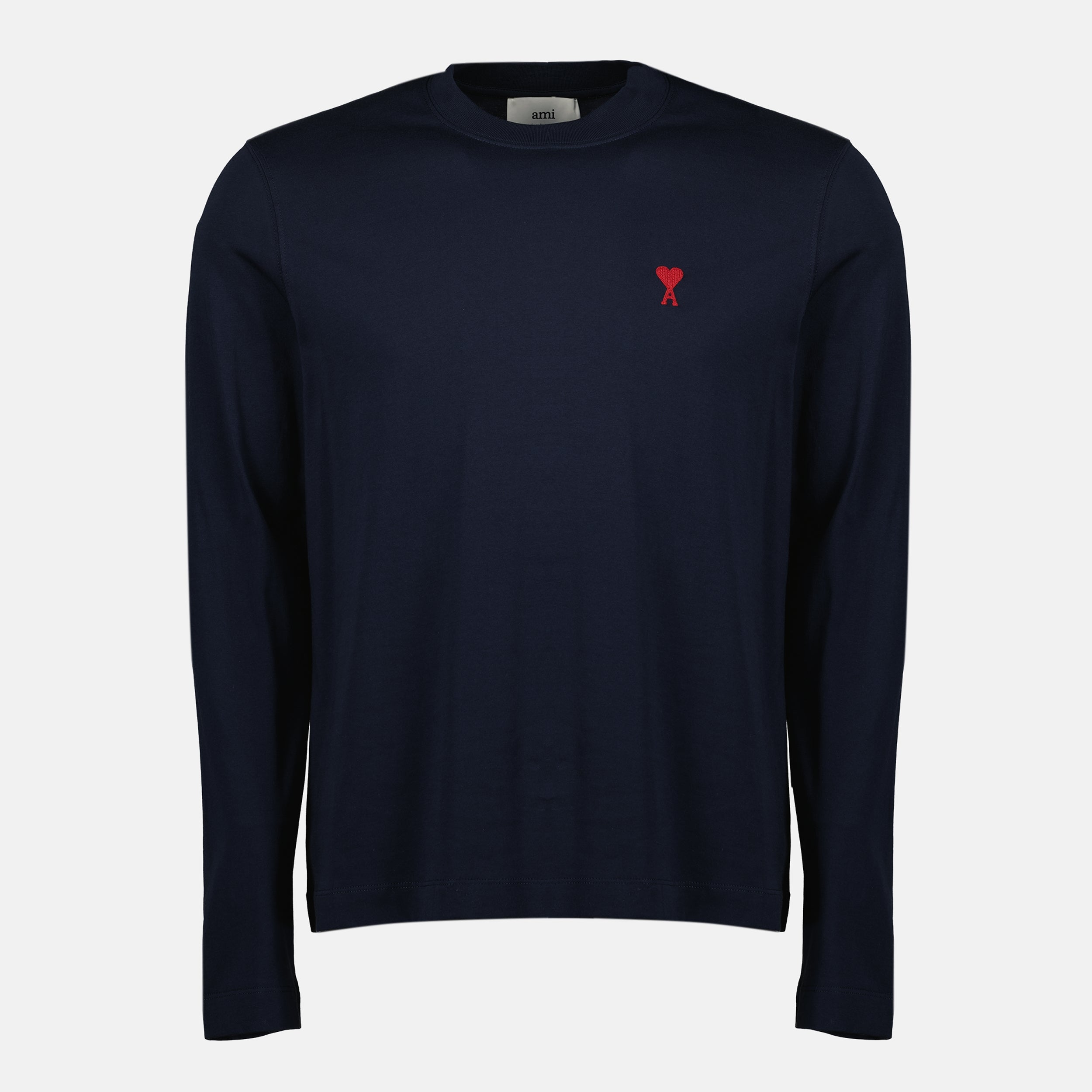 Image of the long-sleeve T-shirt 'Ami de cœur' by Ami PARIS for Unisex - Fall-Winter 2025 - Front View