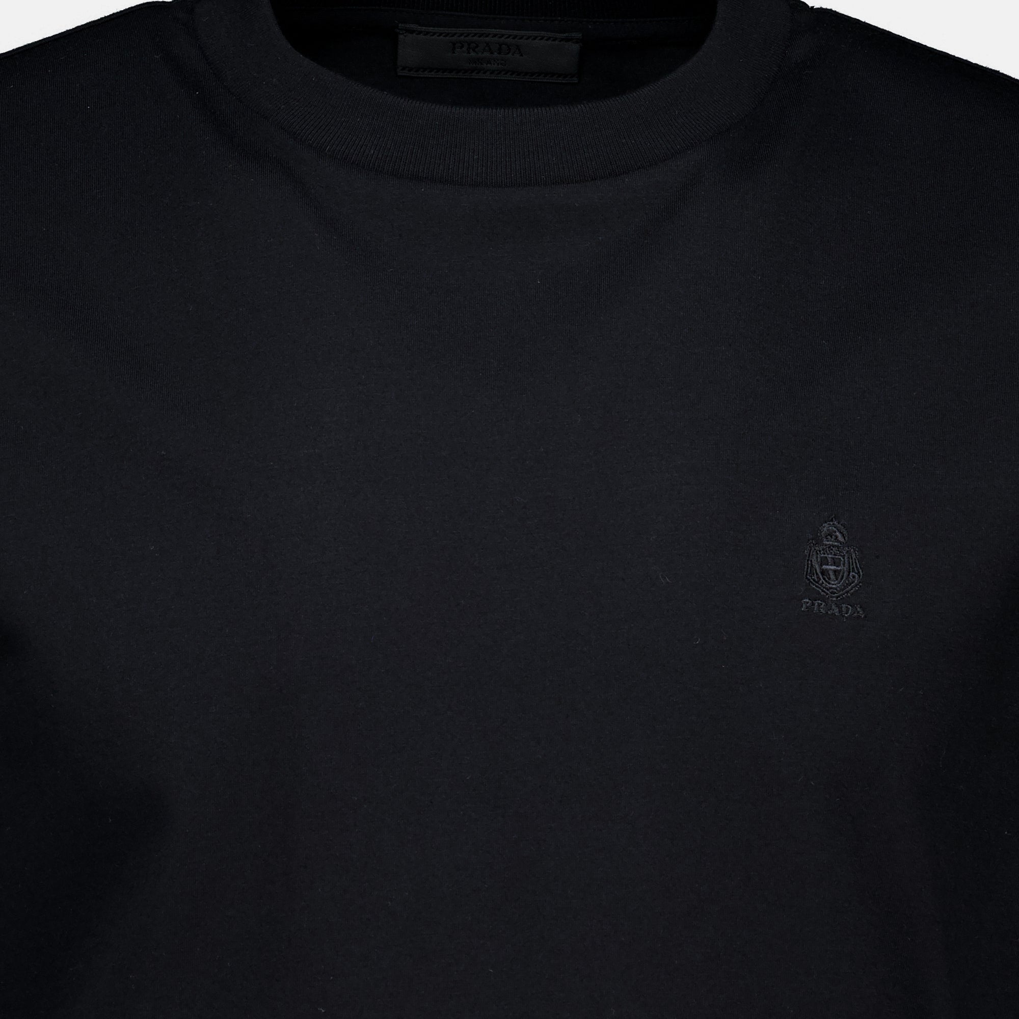 T-shirts T-shirt brodé noir Prada Noir Homme