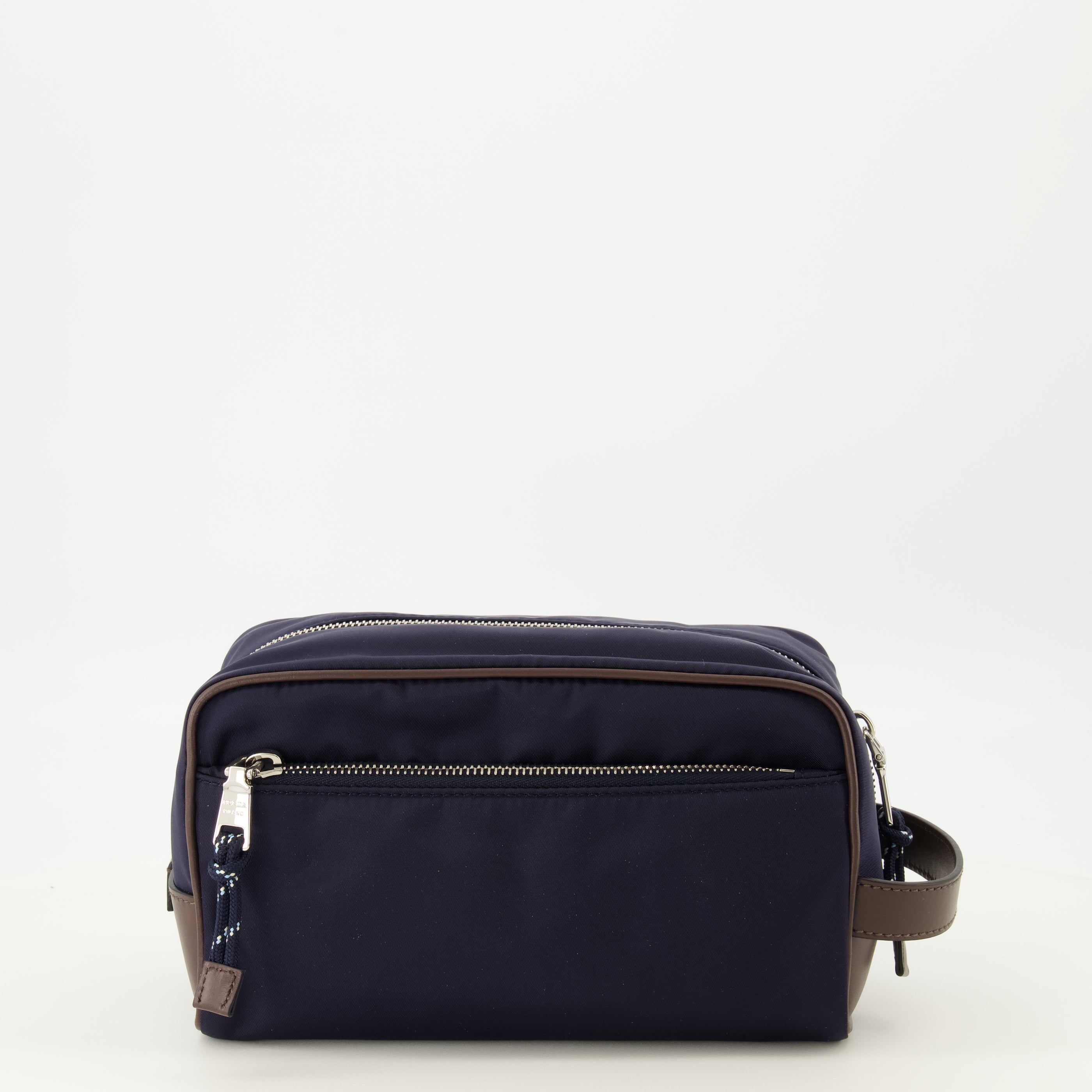 Pochettes SpeedRock Navy Blue Pouch in Re-Nylon and Leather Prada Bleu foncé Homme