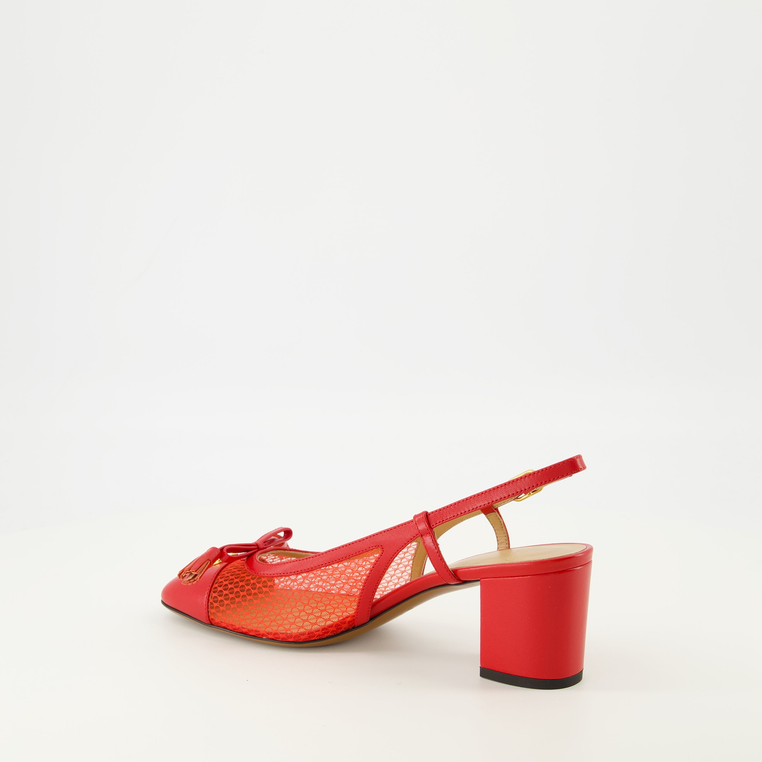 Immagine delle scarpe col tacco rosse Valet du Roi del marchio Valentino Garavani per Donna - Collezione Primavera-Estate 2026 - Vista tre quarti posteriore destra