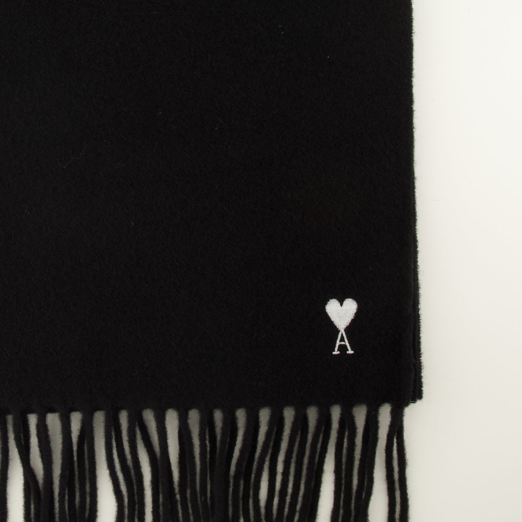 Écharpes, foulards et gants Écharpe noire en laine Ami PARIS Noir Unisexe