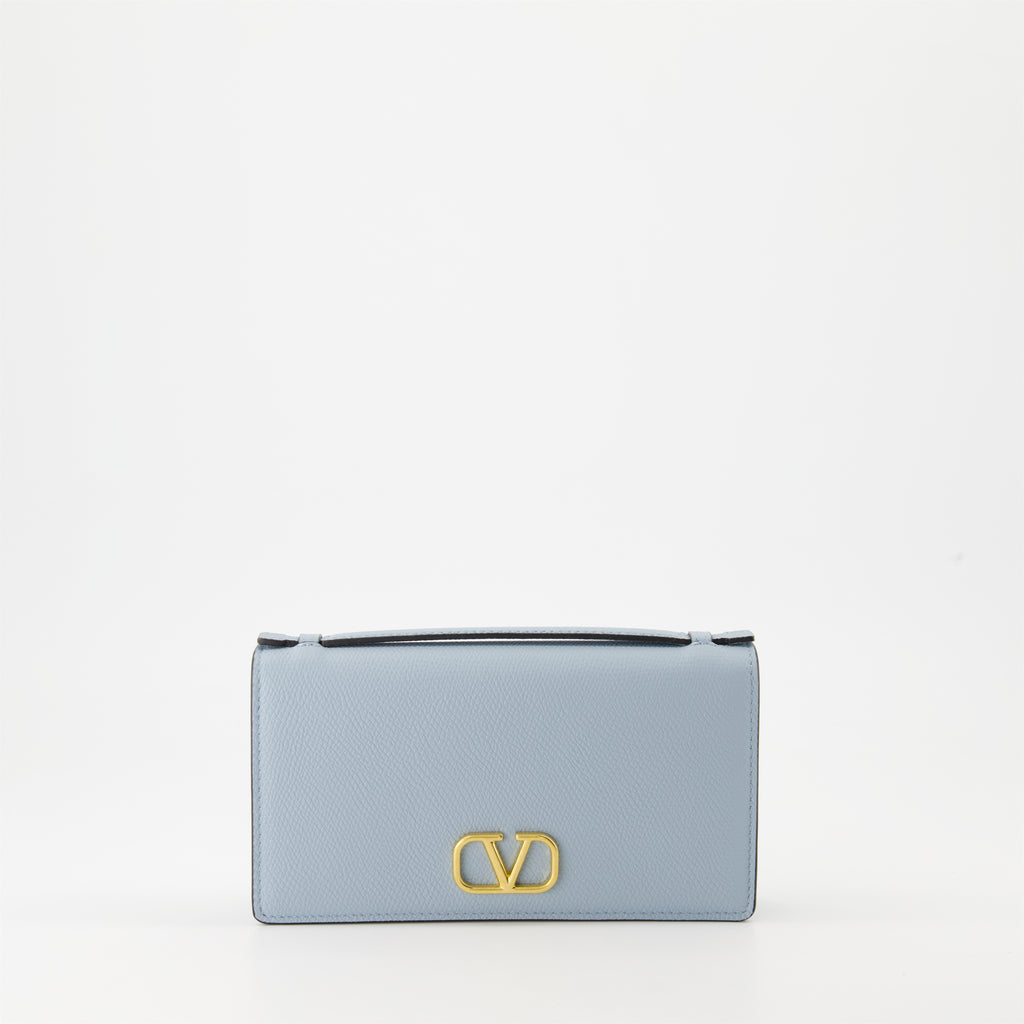 Small leather goods Portefeuille VLogo à chaîne Valentino Garavani Blue Femme