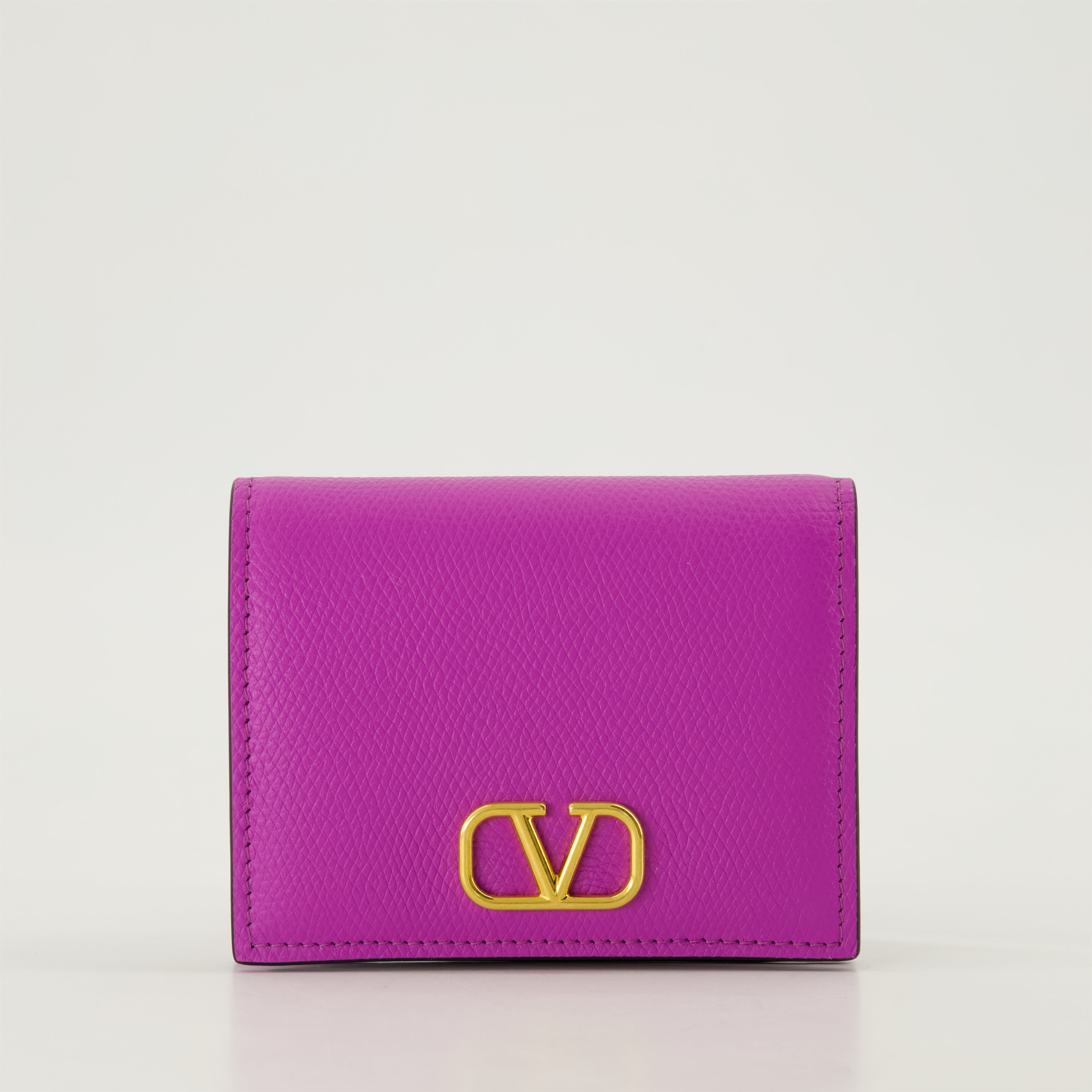 スモールレザーグッズ Portefeuille VLogo Signature Valentino Garavani 紫 Femme