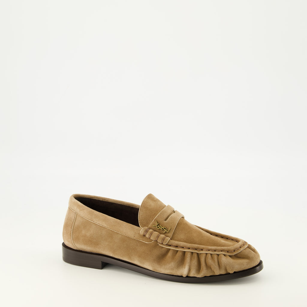 Mocassins Mocassins Loafer em Suede Bege Saint Laurent Beige Femme