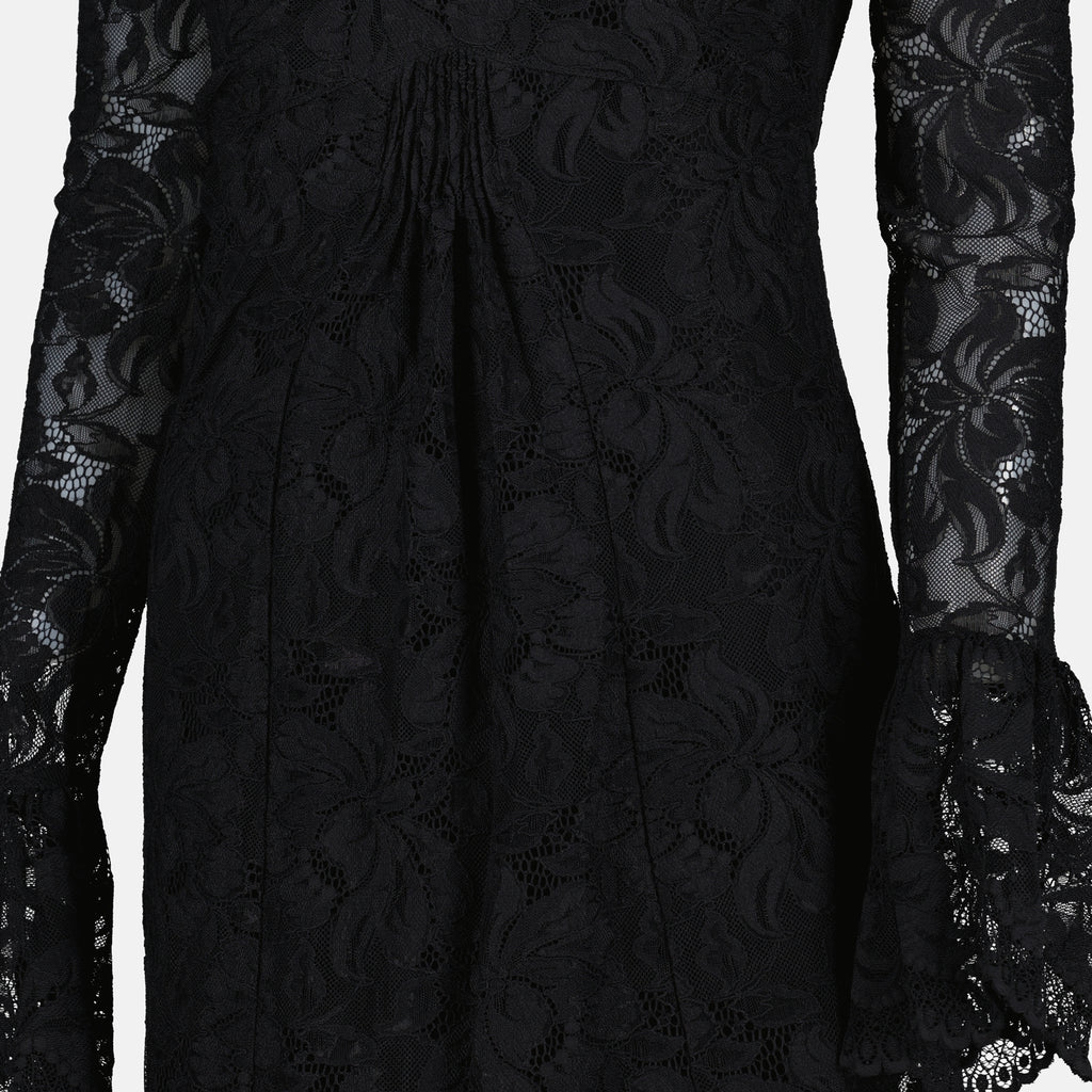 Abiti Robe longue en dentelle Rabanne Nero Femme