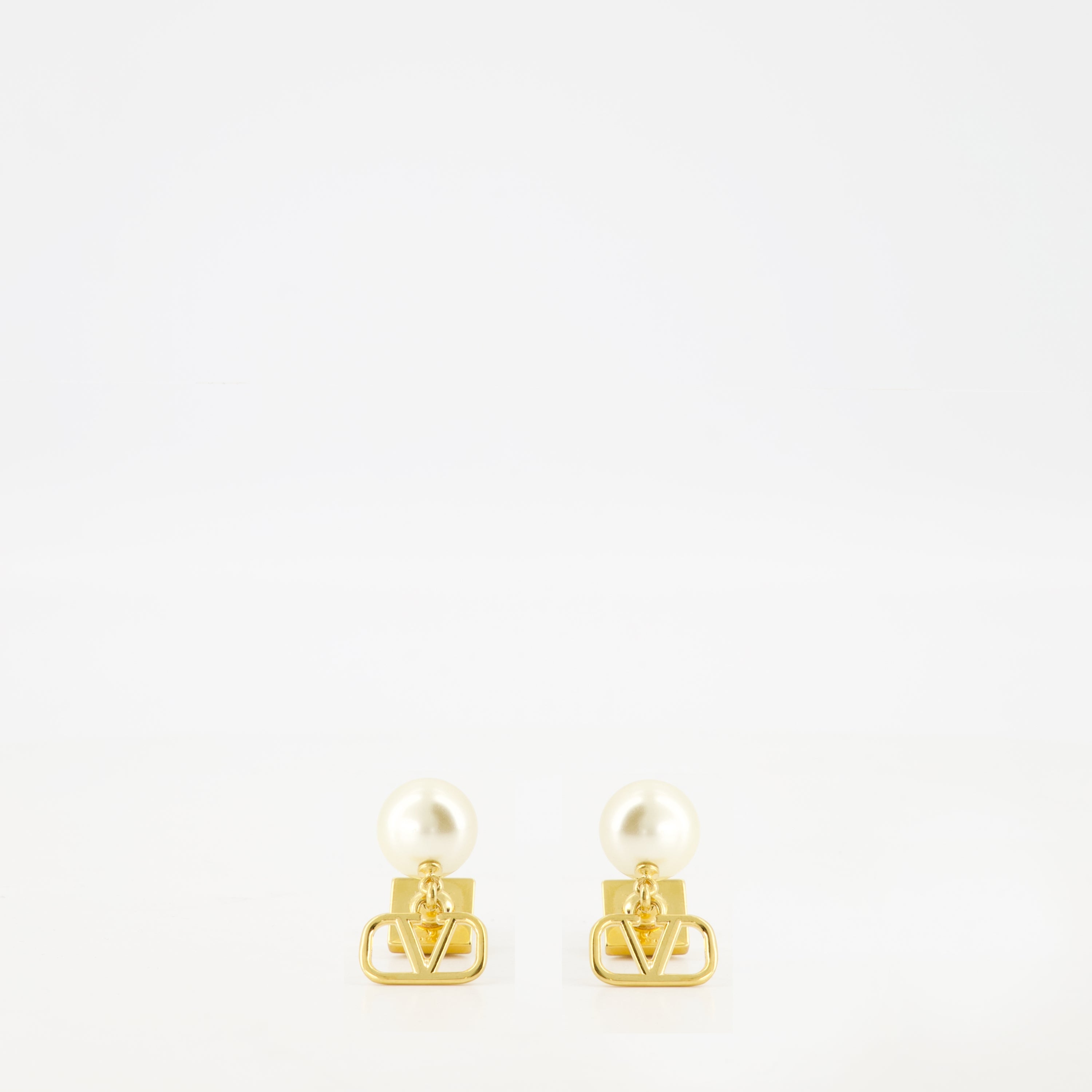 Bijoux Boucles d'oreilles perles VLogo Valentino Garavani Doré Femme