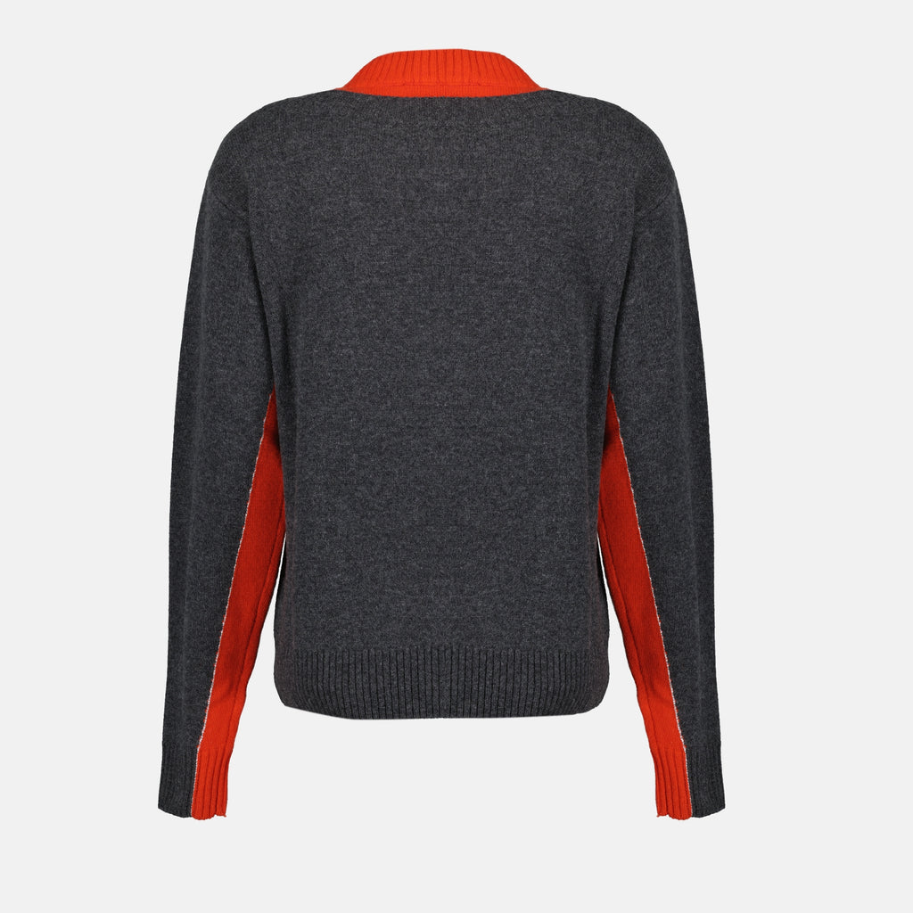 Bild des zweifarbigen Wollpullovers der Marke Rabanne für Frauen - Herbst-Winter 2025 - Rückansicht