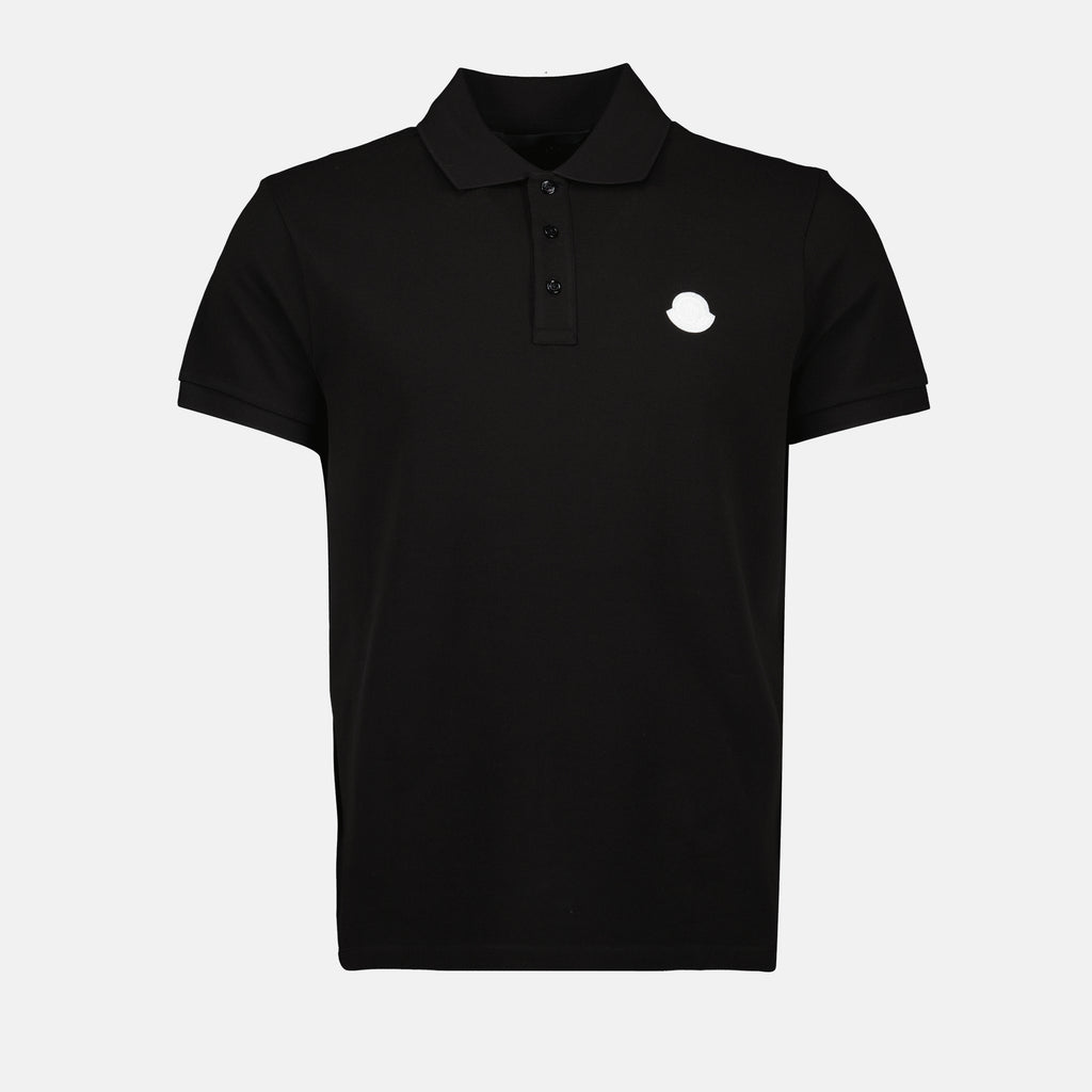 Polos Polo noir à manches courtes Moncler Noir Homme