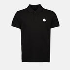 Polos Polo Negro de Manga Corta Moncler Negro Homme
