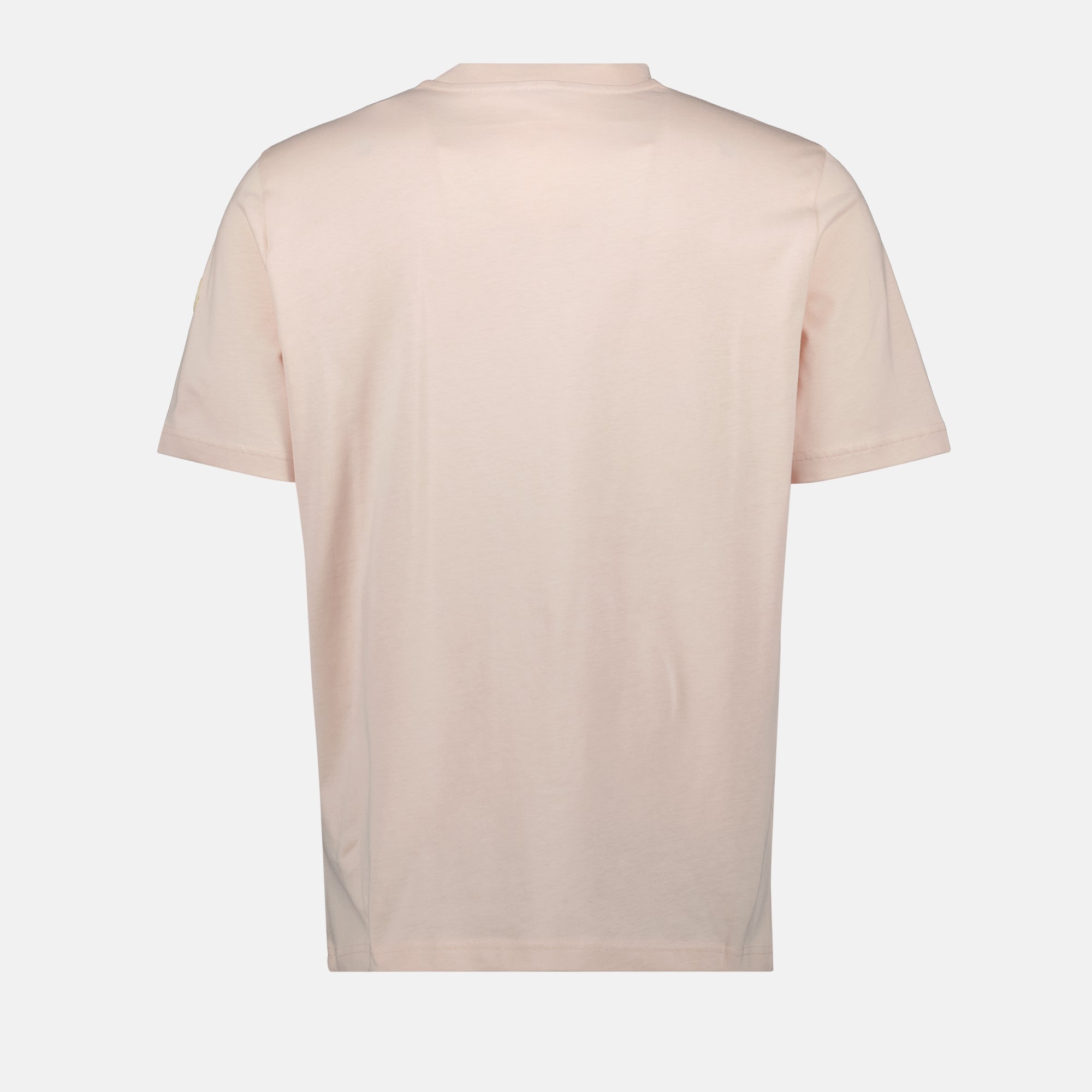 Camisetas T-shirt com Logótipo Bordado Moncler Rosa Homme