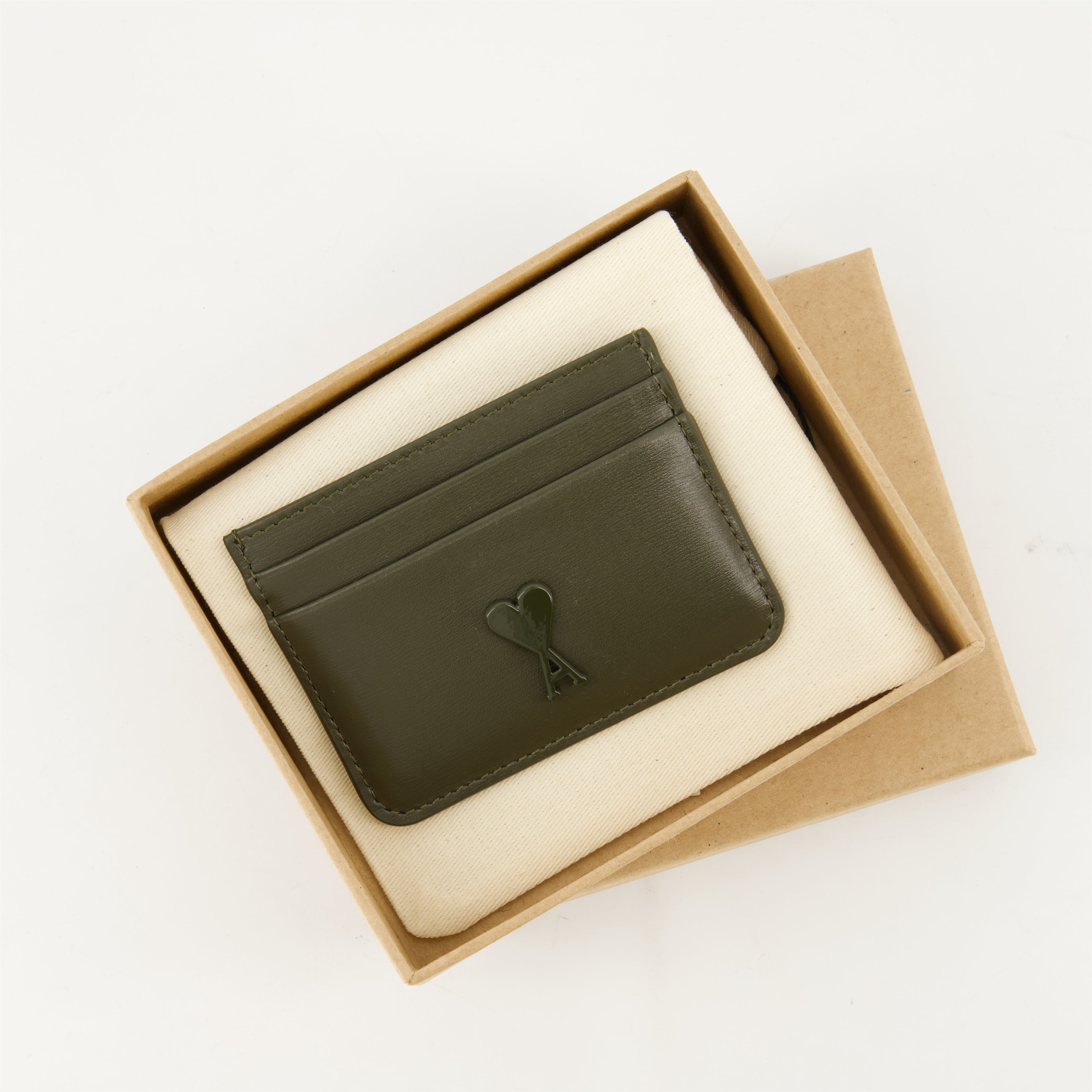 Small leather goods Porte-cartes AMI de coeur Ami PARIS Khaki Unisex