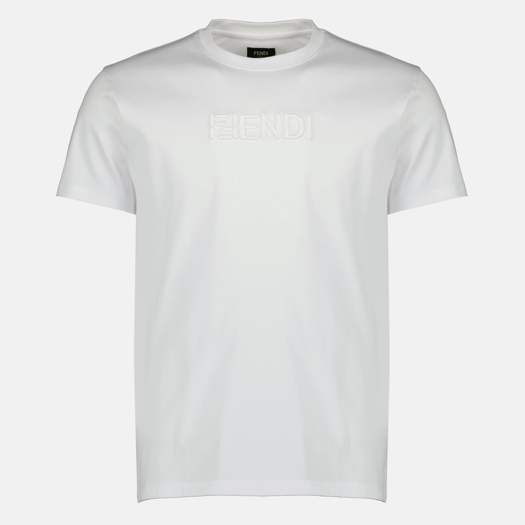 Image de l'article T-shirt en coton blanc de la marque Fendi pour Homme - Saison Printemps-Été 2026 - Vue de Face