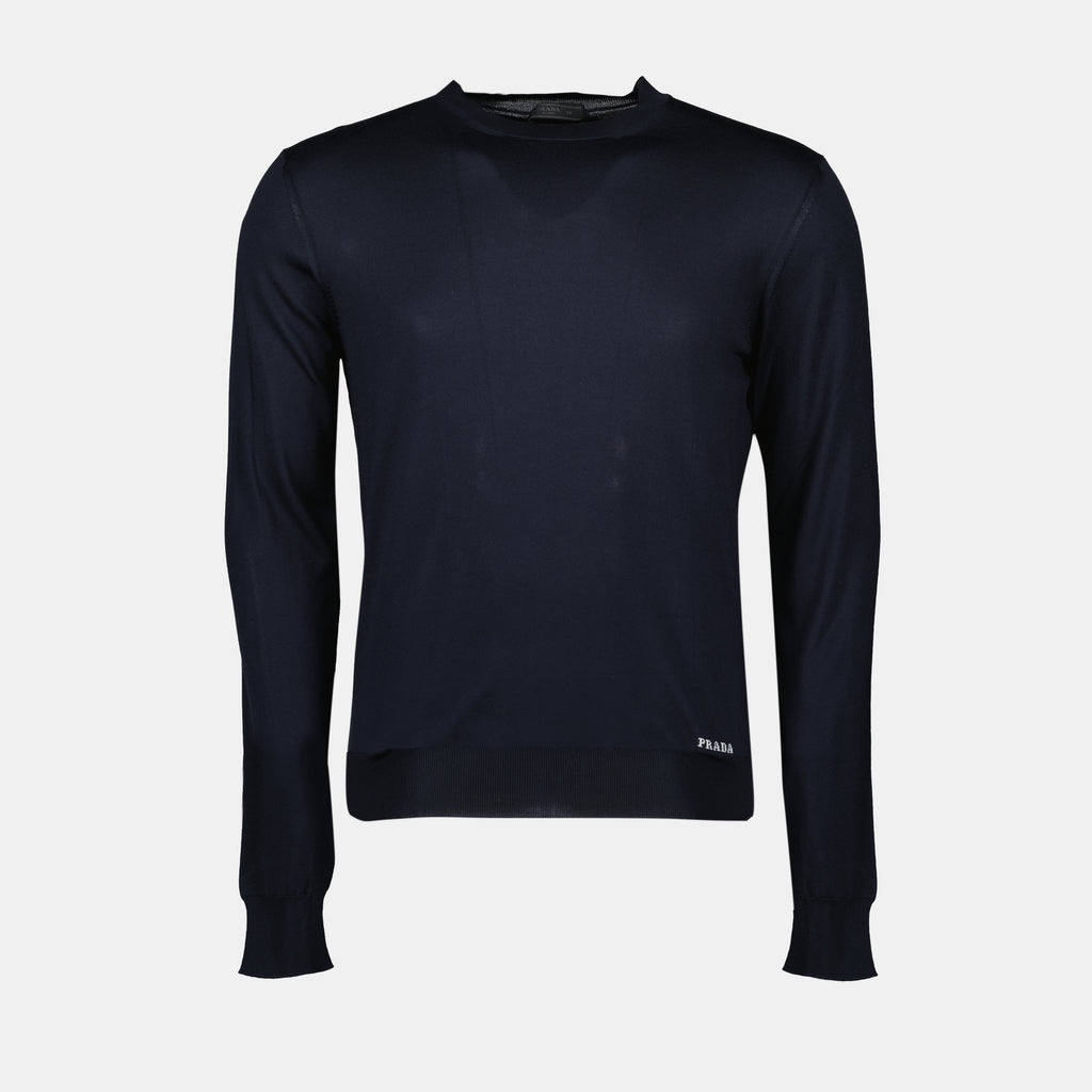 Maille Pull en soie Prada Bleu foncé Homme