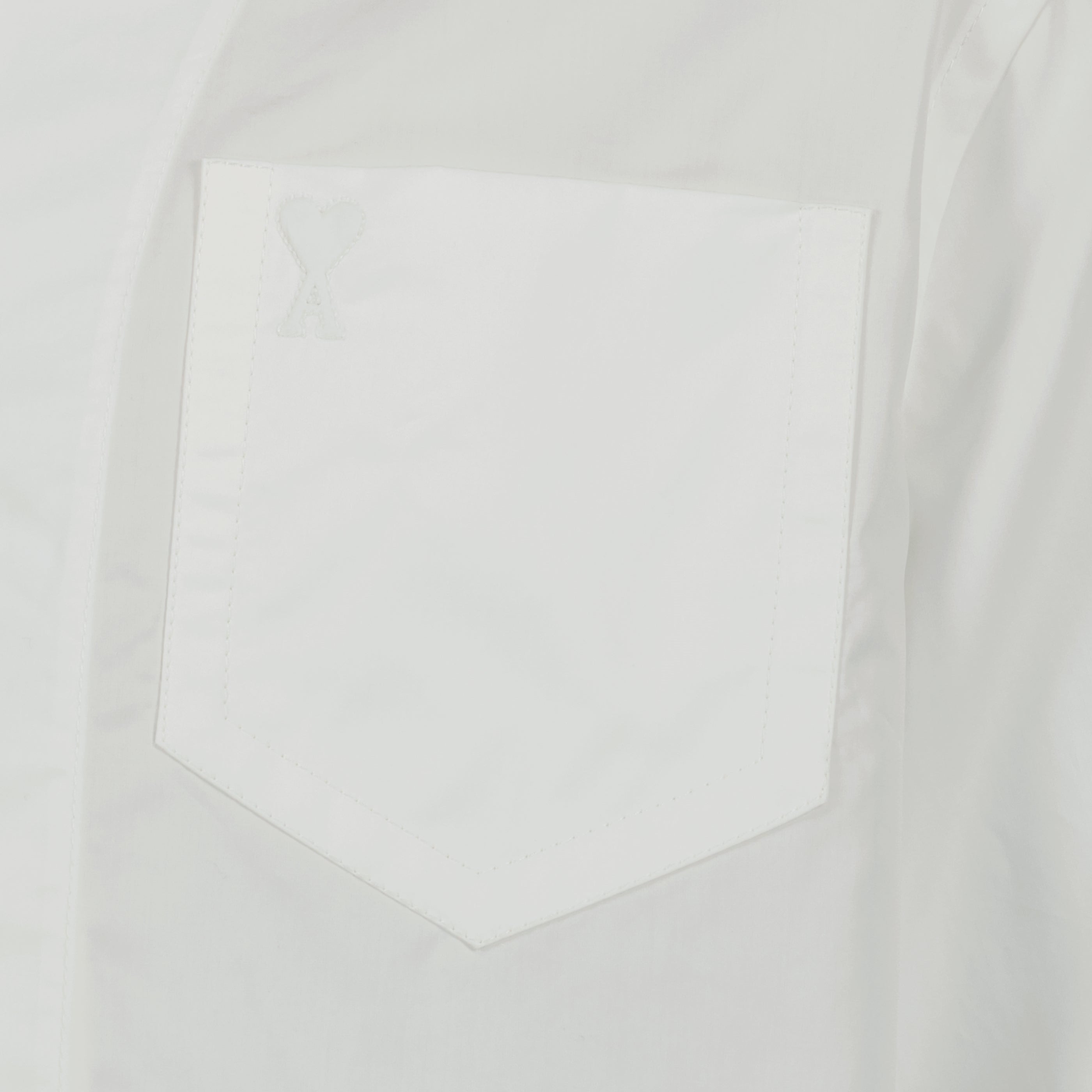 Image de l'article Chemise AMI de coeur blanche en coton de la marque Ami PARIS pour Unisex - Saison Printemps-Été 2026 - Vue détaillée_1