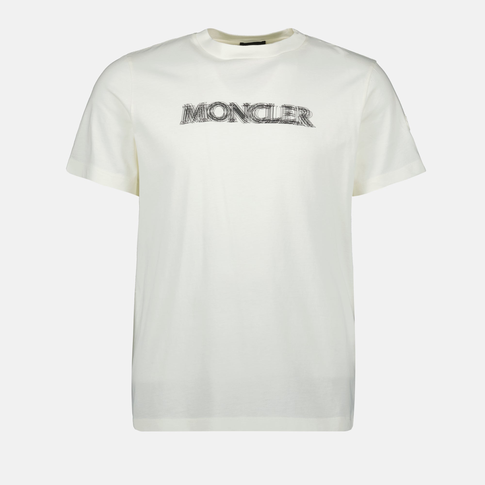 T-shirts T-shirt à logo flouté Moncler Blanc Homme