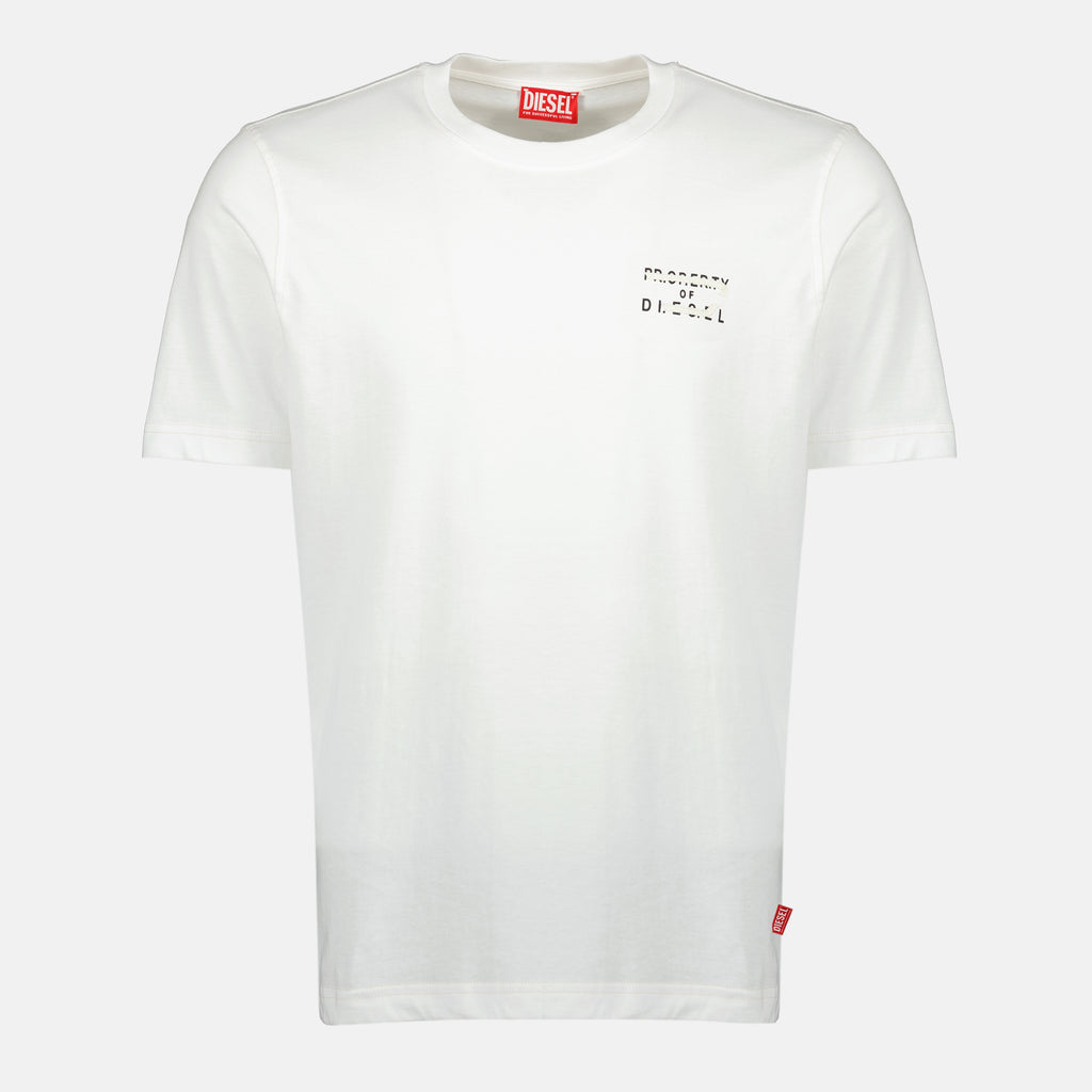 ディーゼルブランドの男性用TシャツT-Adjust-V5ホワイトの画像 - 2026年春夏 - 前面ビュー