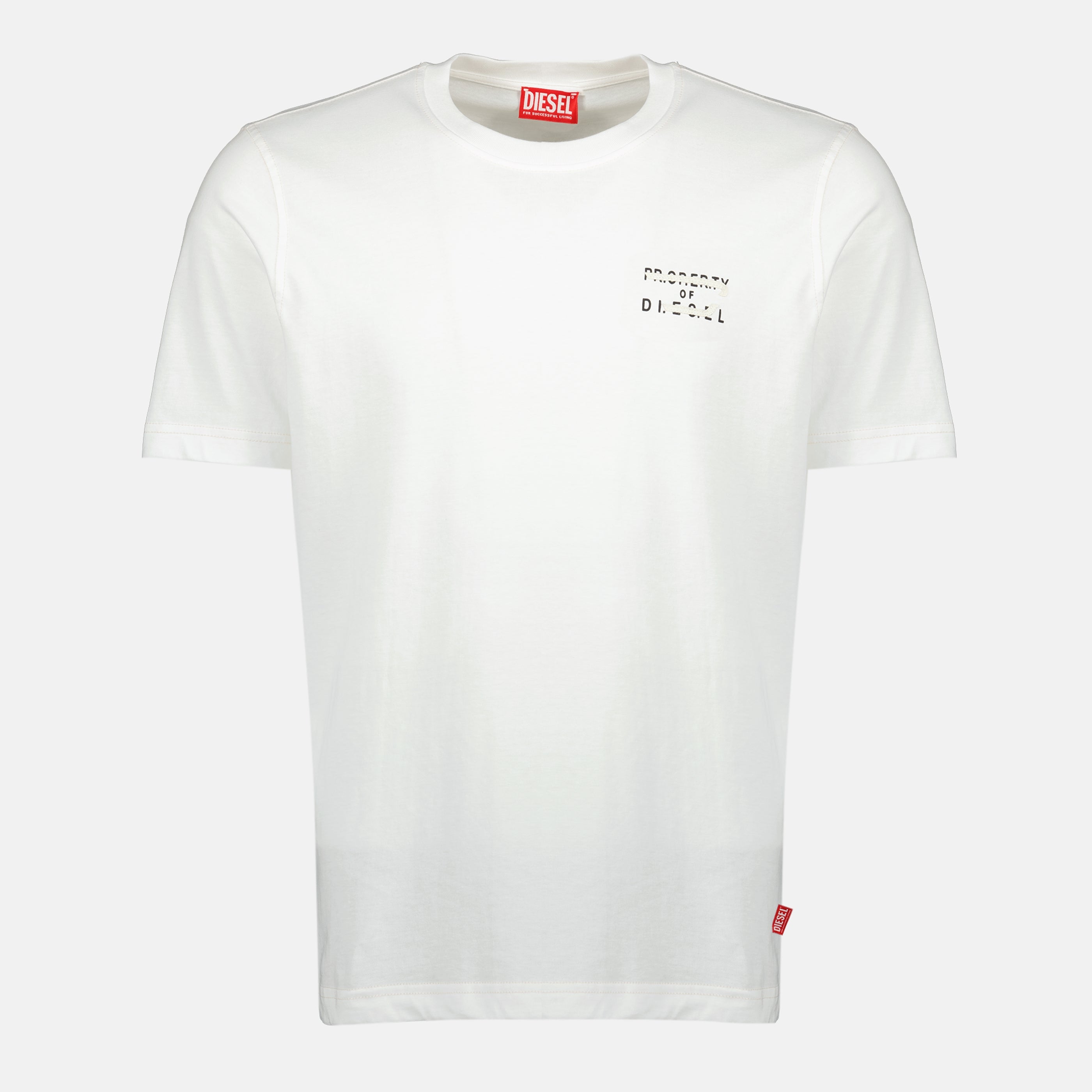 Immagine della t-shirt T-Adjust-V5 bianca del marchio Diesel per Uomo - Collezione Primavera-Estate 2026 - Vista Frontale