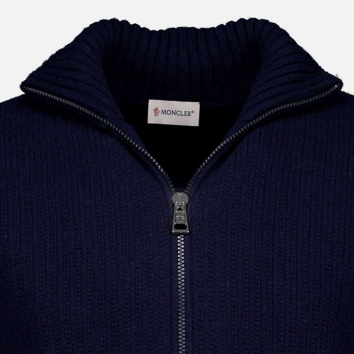 Maille Cardigan en laine bleu marine Moncler Bleu foncé Homme