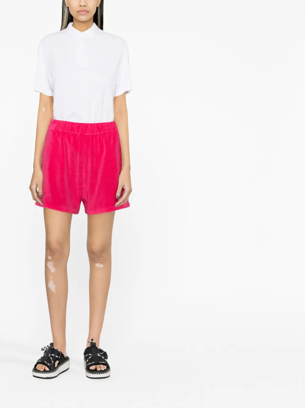 Shorts Short en coton éponge Moncler Rose Femme