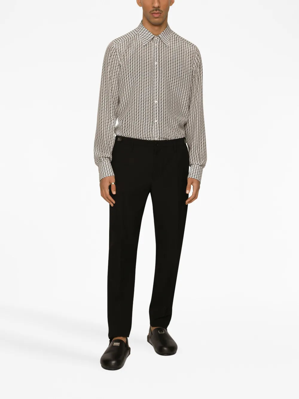 Pantalones Pantalones con Pinzas Dolce & Gabbana Negro Homme